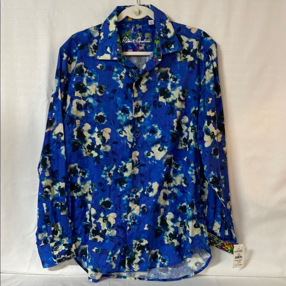 Robert Graham Blue Floral Button-Up Shirt “Turks & Caicos” (NWT)